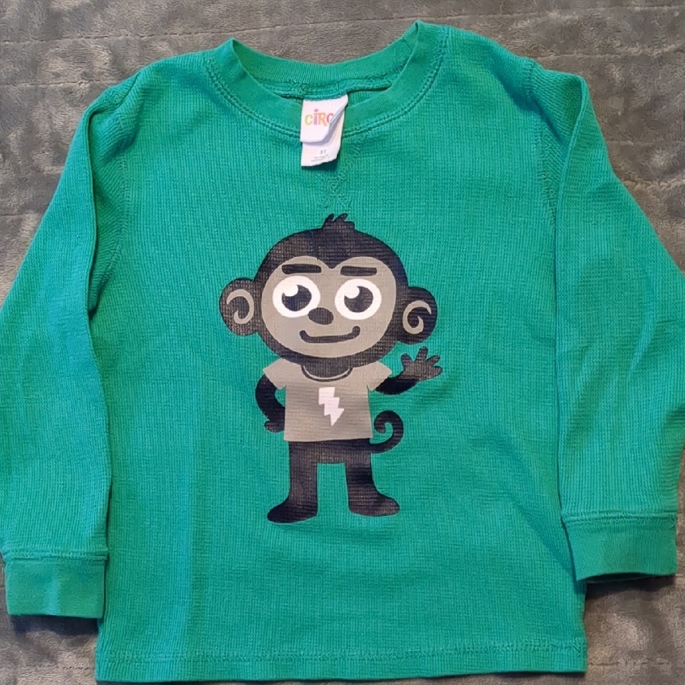 Circo Teal Long Sleeve with Monkey Graphic